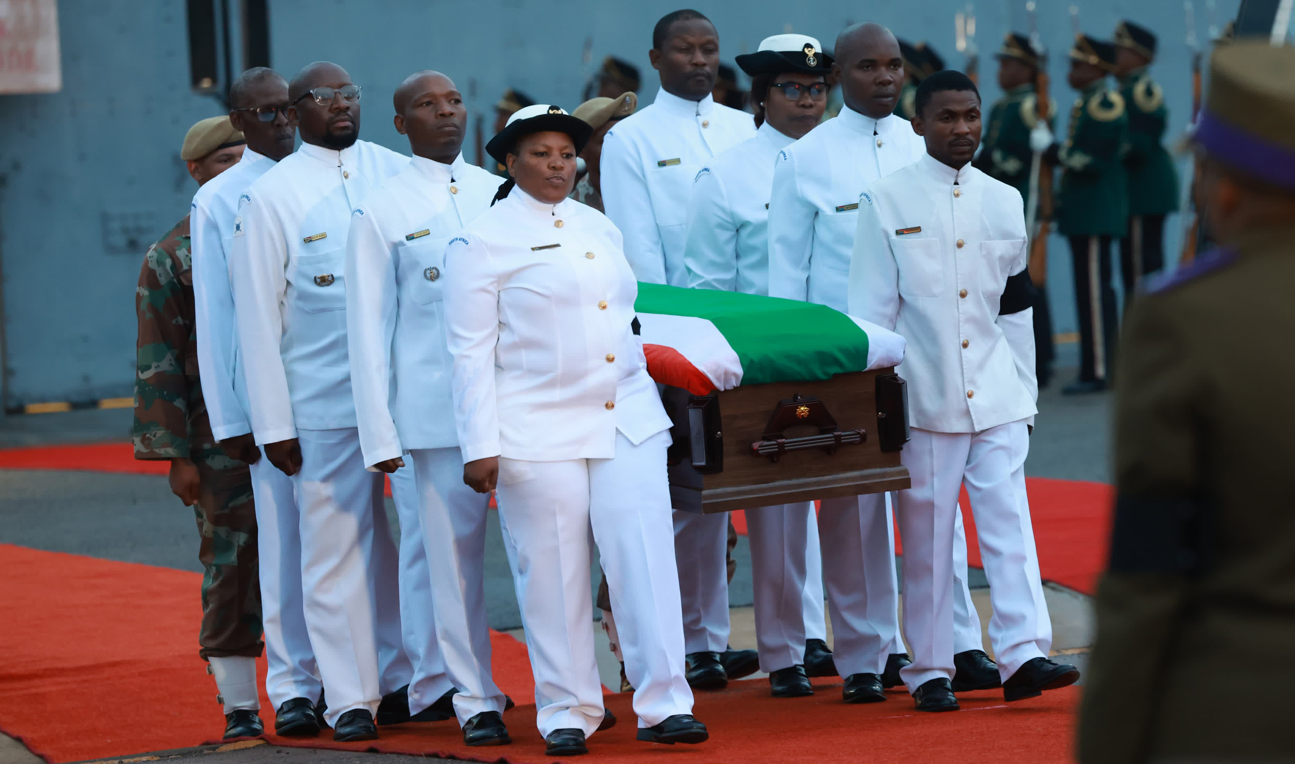 President Cyril Ramaphosa delivers a tribute to fallen SANDF troops